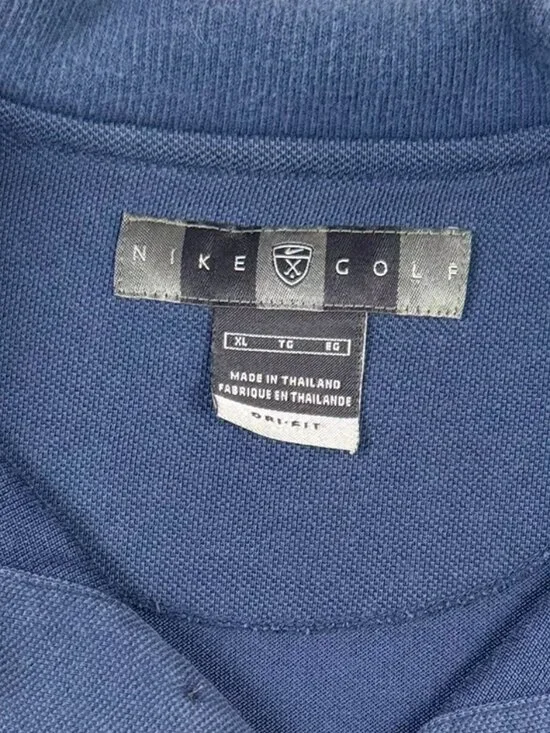 Nike Golf Dri Fit Long Sleeve Polo Shirt Mens XL Blue Swoosh Performance - Picture 4 of 5